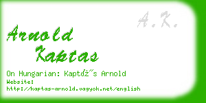 arnold kaptas business card